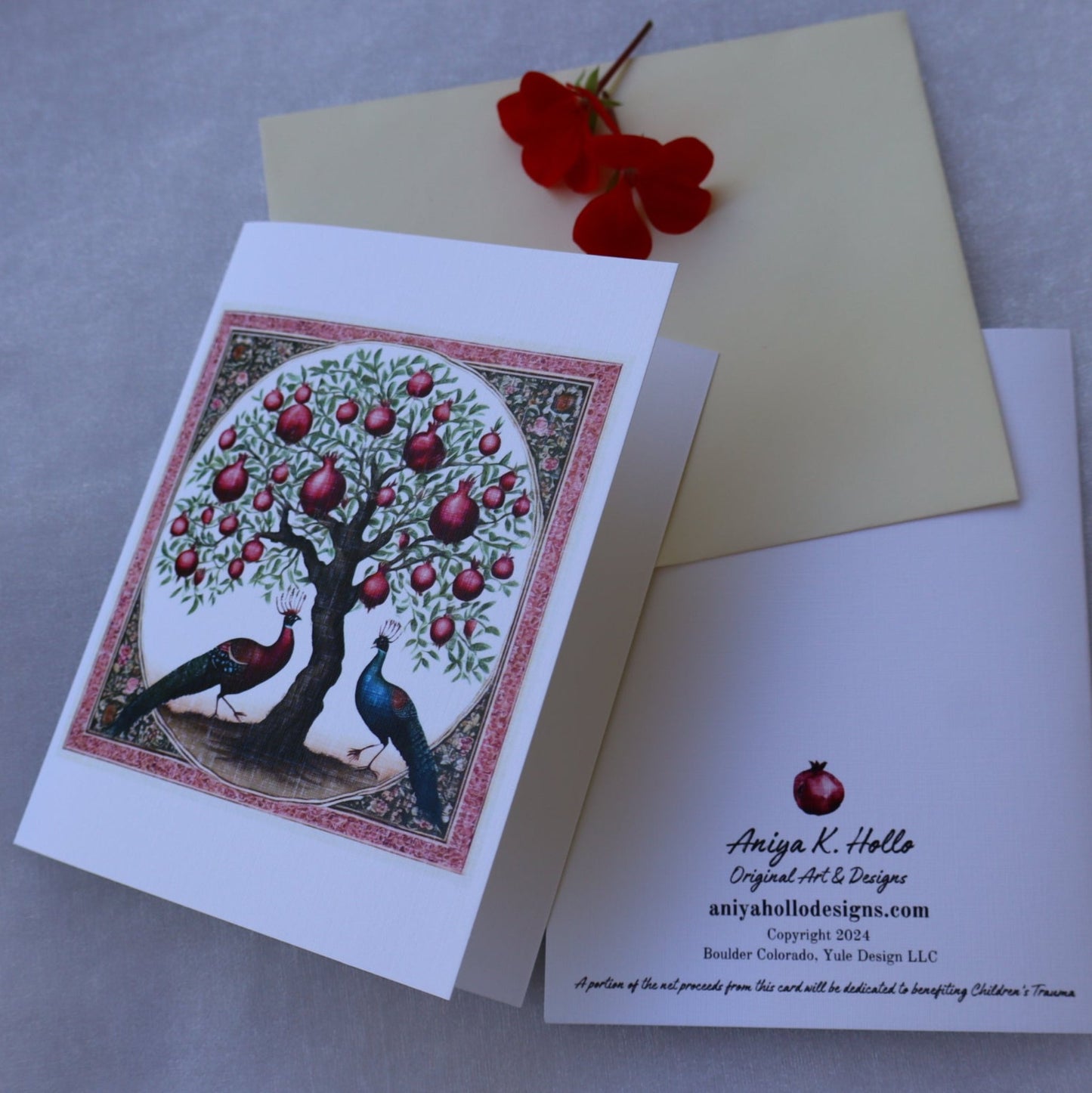 Single Greetings Card - Love Peacocks