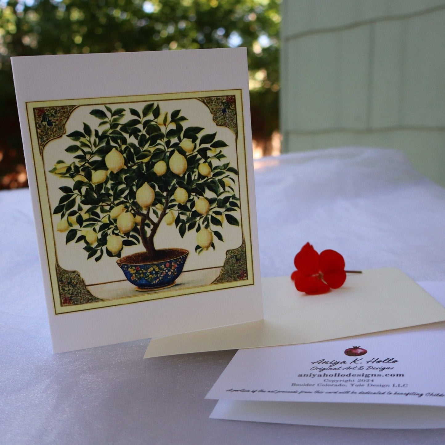 Single Greetings Card - Lemon Tree