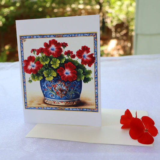 Single Greetings Card - Summer Pot