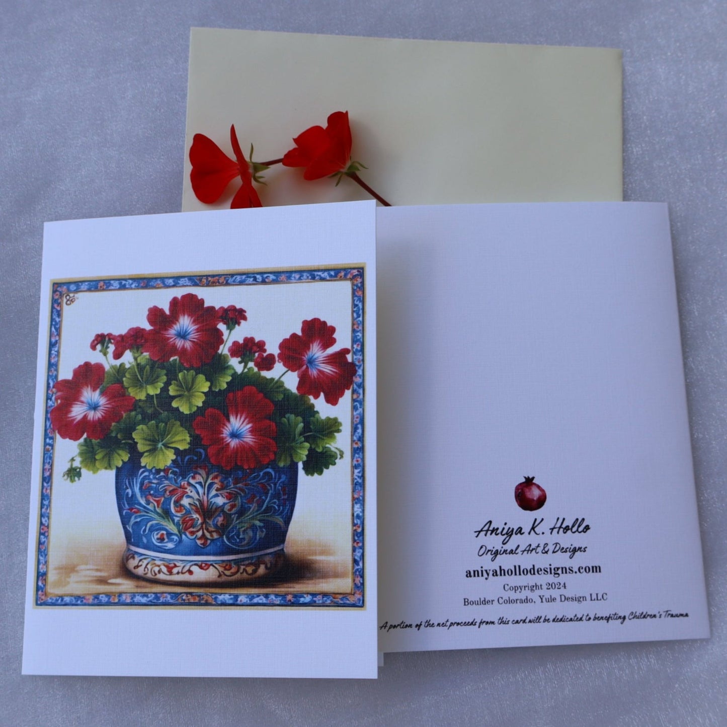 Single Greetings Card - Summer Pot