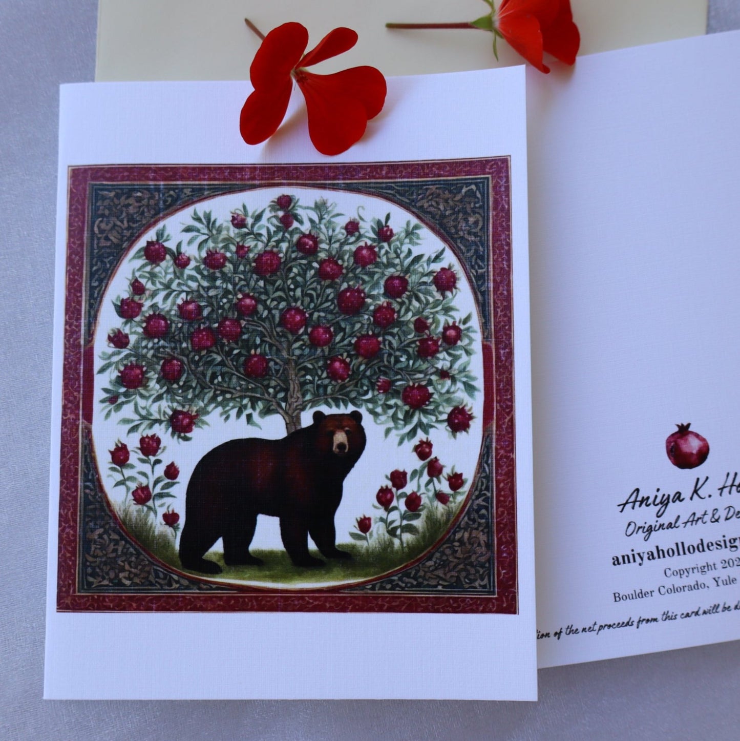 Single Greetings Card - Grizzly Bear