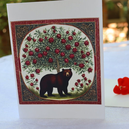 Single Greetings Card - Grizzly Bear