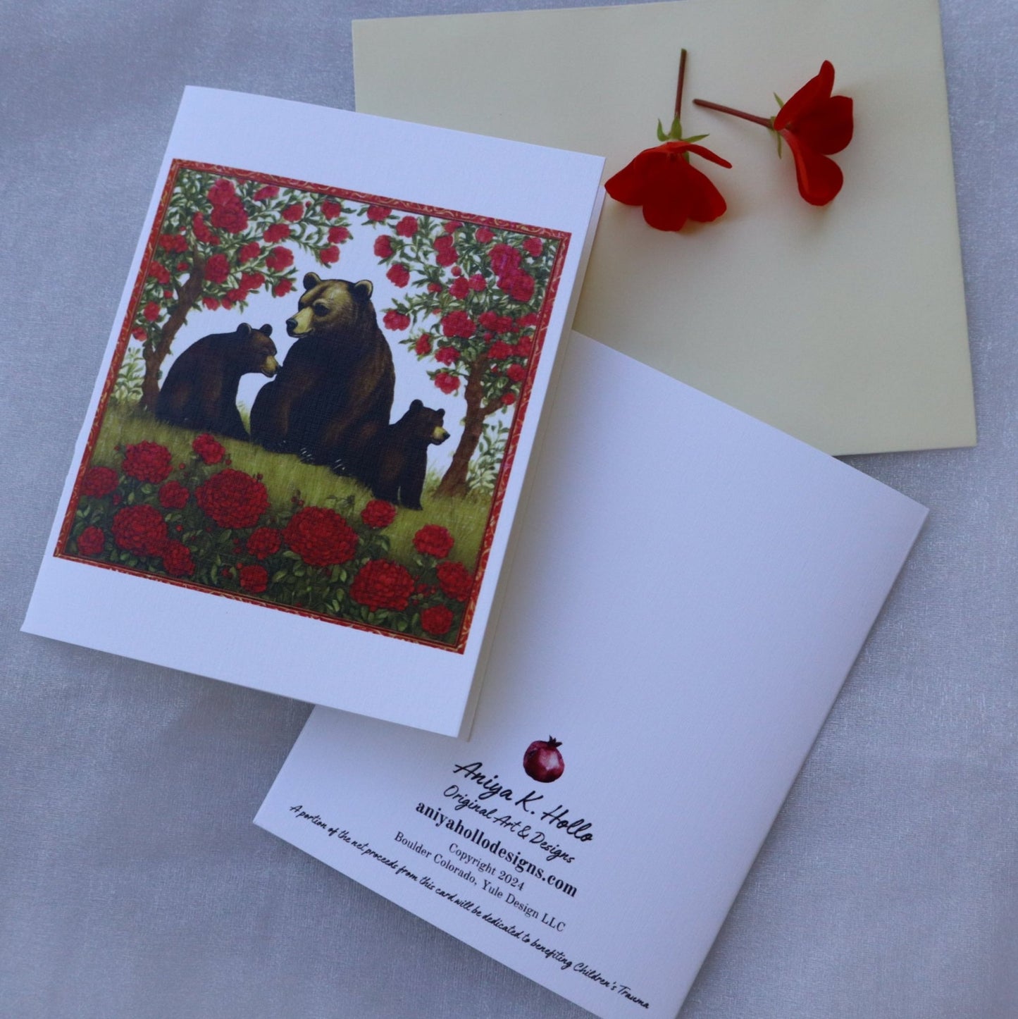 Single Greetings Card - Bear Family