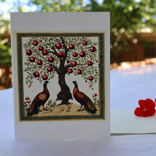 Single Greetings Card - Love Pheasants