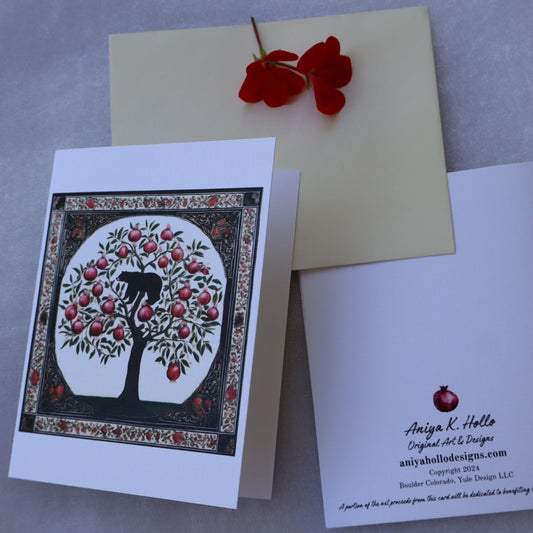 Single Greetings Card - Black Bear