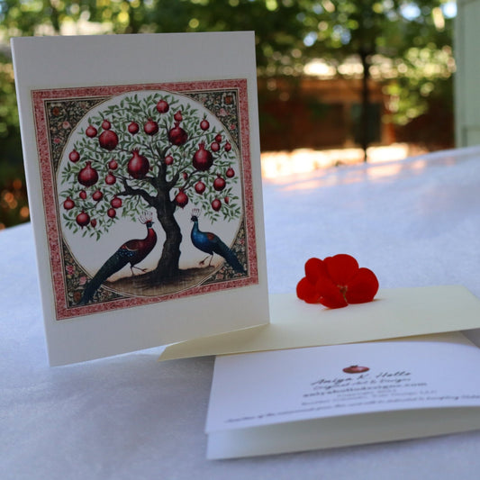 Single Greetings Card - Love Peacocks