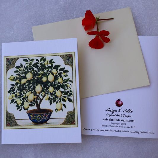 Single Greetings Card - Lemon Tree